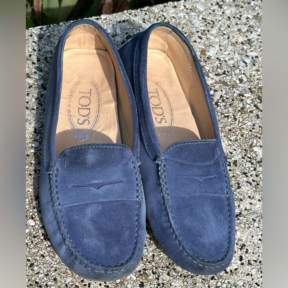 Tod's Blue Suede Gommino driving Loafers - Picture 3 of 14